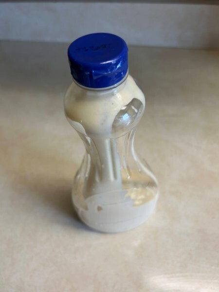 Batter in squeeze bottle ready to pour