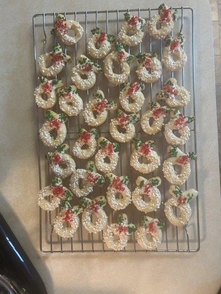 Berliner Kranse - Baked and Cooling on Wire Rack