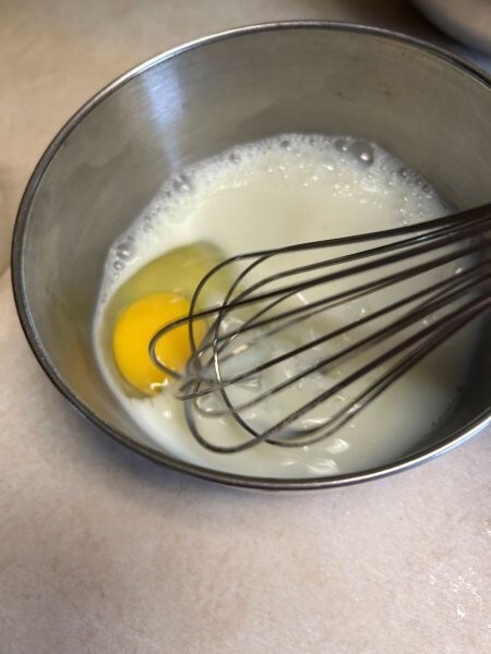 Wet ingredients for funnel cake batter