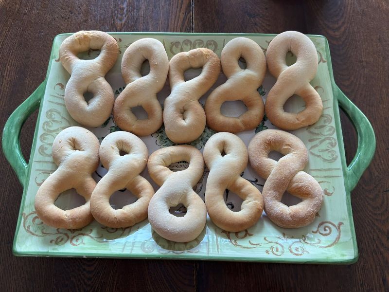 Tray of kringla cookies ready for teachers at a Rushford school