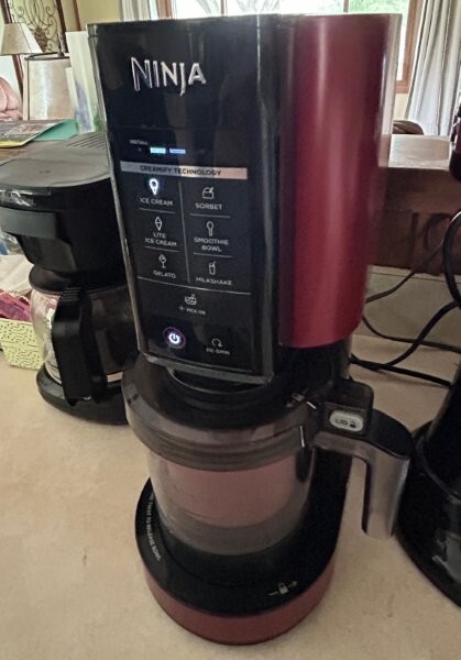 After freezing the container for 24 hours, insert teh container into the Creami machine and blend on the ice cream setting.