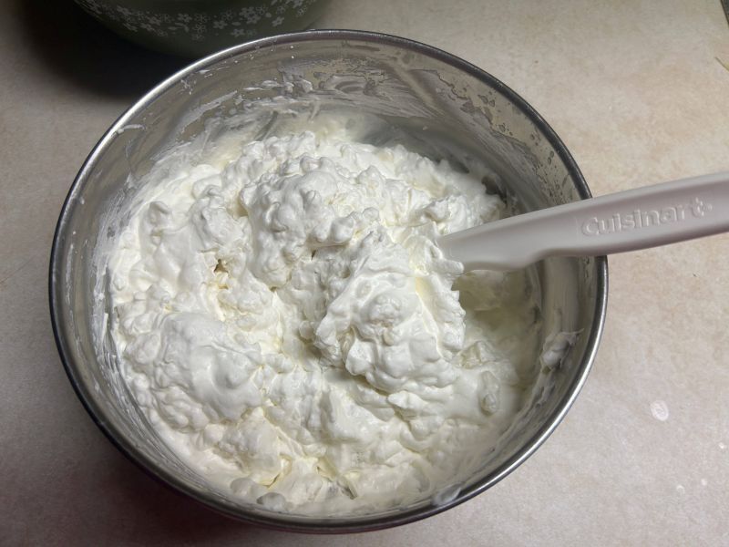 Finished Riskrem dessert showing creamy texture with rice