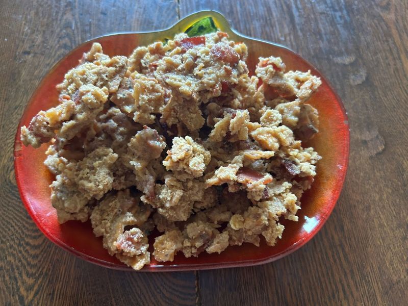 Pieces of maple-bacon brittle made with Uffda Chips