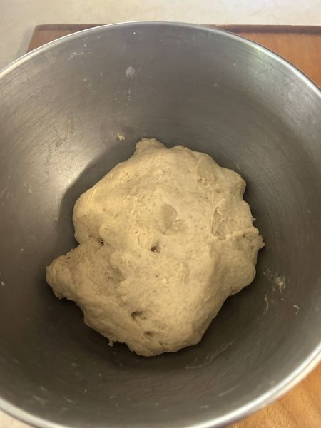 Skolebrod dough risen in the bowl
